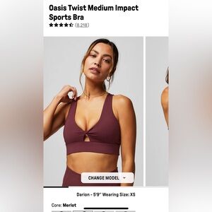 Fabletics Oasis Twist Bra | Size S/6 | Merlot | NWT